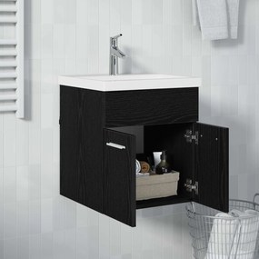 vidaXL Ντουλάπι νιπτήρα Μαύρη Οξυά 41 x 38,5 x 46 cm