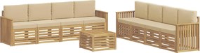 vidaXL Σετ Καναπέ 9 pcs Λευκό και Μπεζ 59 x 59 x 37 εκ Πολυεστέρας