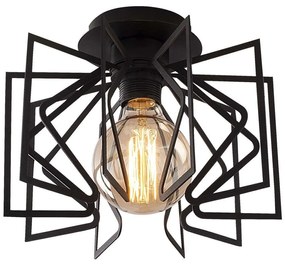 Φωτιστικό Οροφής - Πλαφονιέρα Nemrut 525NOR1441 Φ26x20cm 1xE27 40W Black Opviq
