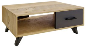 Τραπεζάκι σαλονιού Gilbert από μελαμίνη χρώμα sapphire oak - ανθρακί 90x45x35εκ.