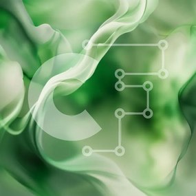 Intra Συλλεκτικό Ξύλινο Παζλ Plywood 4mm - Πράσινο αφηρημένο φόντο με στροβιλιζόμενα μοτίβα Σε Ξύλινο Κουτί - Διαστάσεις Puzzle: 10x10 cm – 25 κομμάτια