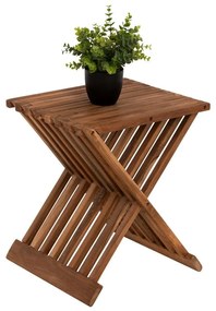 Τραπεζάκι Βοηθητικό Πτυσσόμενο HM7896 40x33x45cm Από Ξύλο Natural-Teak Wood