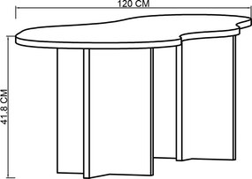 Τραπεζάκι Σαλονιού Sapphire Δρυς GAAE 120x55x41.8