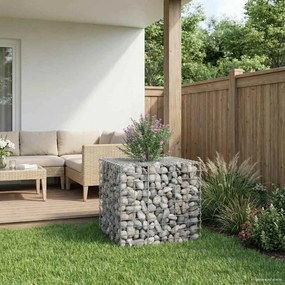vidaXL Ανασηκωμένο κρεβάτι gabion Ασημί