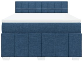 ΚΡΕΒΑΤΙ BOXSPRING ΜΕ ΣΤΡΩΜΑ ΜΠΛΕ 140X200 ΕΚ. ΥΦΑΣΜΑΤΙΝΟ 3289397