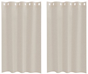 vidaXL Κουρτίνες με κουρτίνες 2 pcs Άμμος 140 x 175 εκ. Πολυεστέρας