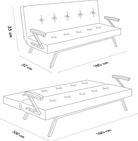 3-Seat Sofa-Bed Zven - Grey Grey