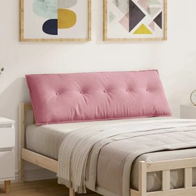 vidaXL Μαξιλάρι Πλάτης Ροζ 140 x 50 cm Υφασμάτινο Κορντουρά