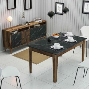 Σετ Τραπεζαρίας Μοντέρνος Σχεδιασμός 145x88x75 cm - Καρυδιά 6