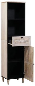 vidaXL Ντουλάπι Μπάνιου Λευκό 38 x 33.5 x 160 εκ Στερεό Ξύλο Μάνγκο