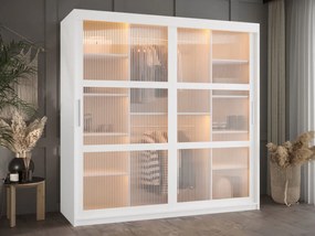 Ντουλάπα Flutes 180 Συρόμενη-Λευκό