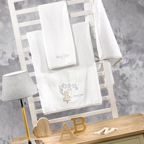 Βρεφικές Πετσέτες Σετ 2τμχ Tina White - Beige Saint Clair Towels Set 100% Cotton