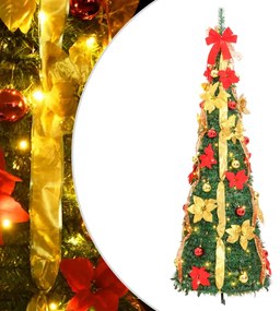 vidaXL Χριστουγεννιάτικο Δέντρο Τεχνητό Pop-up Πράσινο 100 LED 150 εκ.