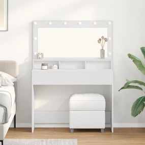 vidaXL Λευκό Μακιγιατοτραπέζι με LED Φώτα - 100x41x135 εκ