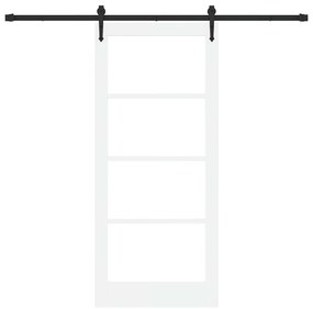 vidaXL Συρόμενη Πόρτα Λευκό 86 x 198.5 cm Ξύλο και μέταλλο