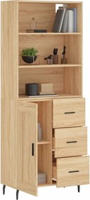 vidaXL Ντουλάπι Sonoma δρυς 69,5 x 34 x 180 εκ. από Επεξεργασμένο Ξύλο