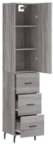 vidaXL Μπουφές Sonoma Γκρι 34,5 x 34 x 180 εκ. από Επεξεργασμένο Ξύλο