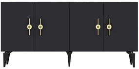 Μπουφές Zenit 475OLV2309 150x40x79cm Anthracite-Gold Particle Board, Melamine