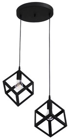 Φωτιστικό Οροφής Δίφωτο Heronia Kyvos 34-0249 Black Metal