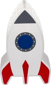 Λάμπα Νυχτός Πύραυλος Με Προτζέκτορα Αστεριών Μπαταρίας Πλαστικό 15cm