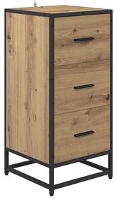 vidaXL Πλαϊνό γραφείο με συρτάρι artisan δρυς 35.5 x 35 x 76 εκ
