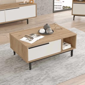 Τραπεζάκι Σαλονιού Φυσικό / Λευκό CIDUFLE 90x60x37.6