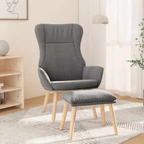 vidaXL Πολυθρόνα Relax Ανοιχτό Γκρι Υφασμάτινη με Υποπόδιο