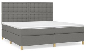 ΚΡΕΒΑΤΙ BOXSPRING ΜΕ ΣΤΡΩΜΑ ΣΚΟΥΡΟ ΓΚΡΙ 200X200 ΕΚ. ΥΦΑΣΜΑΤΙΝΟ 3142682