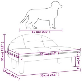 Κρεβάτι Σκύλου Καφέ 70 x 52 x 30 εκ. Υφασμάτινο - Καφέ
