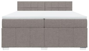 vidaXL Κρεβάτι Boxspring με Στρώμα Taupe 200x200 εκ. Υφασμάτινο