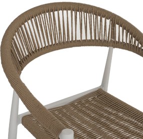 ΠΟΛΥΘΡΟΝΑ ΑΛΟΥΜΙΝΙΟΥ GRET HM5854.01 ΛΕΥΚΗ PE RATTAN ΜΠΕΖ 56x55,5x78Υεκ.