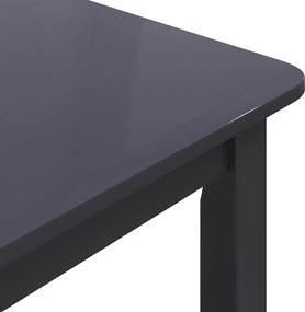 vidaXL Τραπεζαρία Μαύρη 114x71x75 εκ. από Μασίφ Ξύλο Καουτσουκόδεντρου