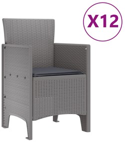 vidaXL 13 Τεμαχίων Σετ Τραπεζαρίας Κήπου με Μαξιλάρια Ανοιχτό Γκρι Συνθετικό Ρατάν