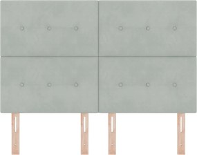 vidaXL Κεφαλάρι Ανοιχτό γκρι 144 cm Βελούδο
