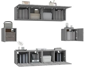 vidaXL Σετ Επίπλων Τηλεόρασης 6 Τεμ. Γκρι Sonoma Επεξεργασμένο Ξύλο