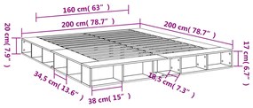 ΠΛΑΙΣΙΟ ΚΡΕΒΑΤΙΟΥ ΓΚΡΙ SONOMA 200X200 ΕΚ. ΕΠΕΞΕΡΓΑΣΜΕΝΟ ΞΥΛΟ 3280452