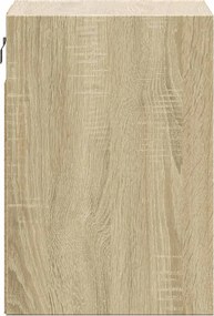 vidaXL Κομοδίνο Επιτοίχιο με Φώτα LED Sonoma Δρυς