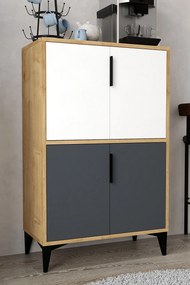 Ντουλάπι Sapphire Δρυς / Λευκό / Ανθρακί AFOS 72x36.5x12