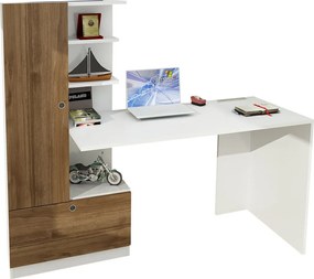 Γραφείο Λευκό / Καρυδιά DOMINGOS 120x61,8x73,8