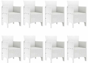 vidaXL Σέτ φαγητού για κήπο 9 pcs Ανοιχτό γκρι Rattan Polt