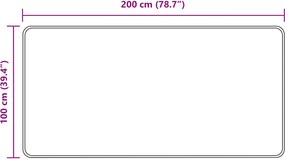 vidaXL Χαλί Runner MARSA Γκρι 100 x 200 cm Πολυέστερ και PVC