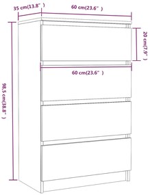 ΣΥΡΤΑΡΙΕΡΑ ΓΚΡΙ SONOMA 60X35X98,5 ΕΚ. ΑΠΟ ΕΠΕΞΕΡΓΑΣΜΕΝΟ ΞΥΛΟ 815076