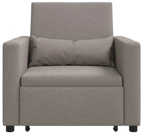 vidaXL Μονός καναπές-κρεβάτι Taupe 90 x 165 x 87 εκ. ύφασμα