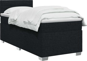 vidaXL Κρεβάτι box spring με στρώμα Μαύρο 80 x 200 cm Ύφασμα