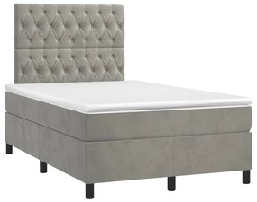 ΚΡΕΒΑΤΙ BOXSPRING ΜΕ ΣΤΡΩΜΑ ΑΝΟΙΧΤΟ ΓΚΡΙ 120X200 ΕΚ. ΒΕΛΟΥΔΙΝΟ 3143193