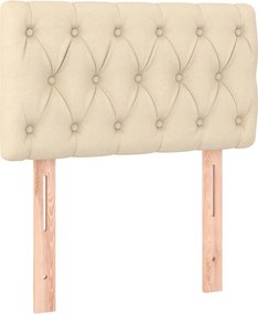 vidaXL Κρεβάτι Boxspring με Στρώμα Κρεμ 80 x 200 εκ. Υφασμάτινο