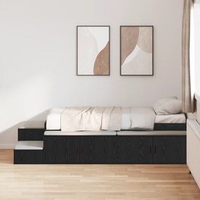 vidaXL Κρεβάτι Αποθήκευσης Μαύρο Καφέ 90x200 cm