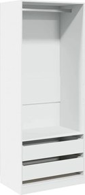 vidaXL Ντουλάπα Λευκή 80 x 50 x 200 εκ. από Επεξεργασμένο Ξύλο