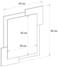 Καθρέπτης τοίχου Selinos Μegapap χρώμα sandstone - rota oak 65x2,2x85εκ. - GP042-0315,1