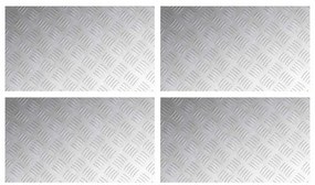 vidaXL Επιφάνειες Καρό 4 pcs Ασημί 70 x 40 cm Αλουμίνιο